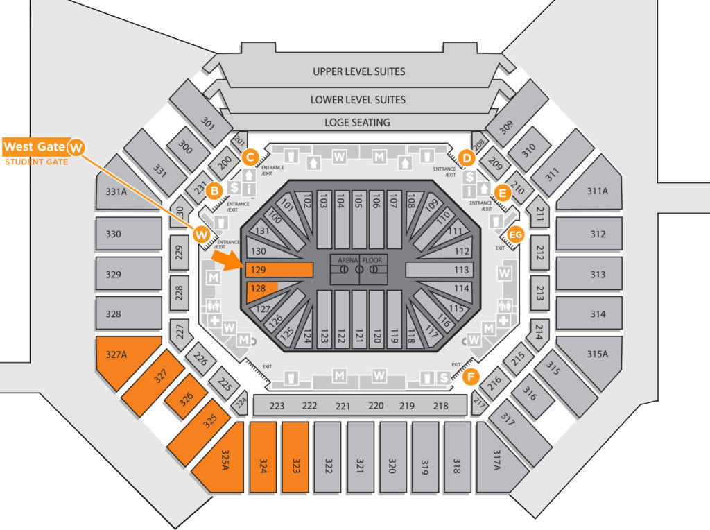 Thompson Boling Arena 2022 Men's Basketball Seating Chart