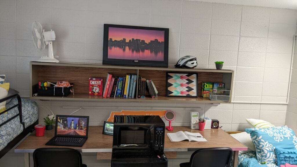 Decorated desks at Reese Hall