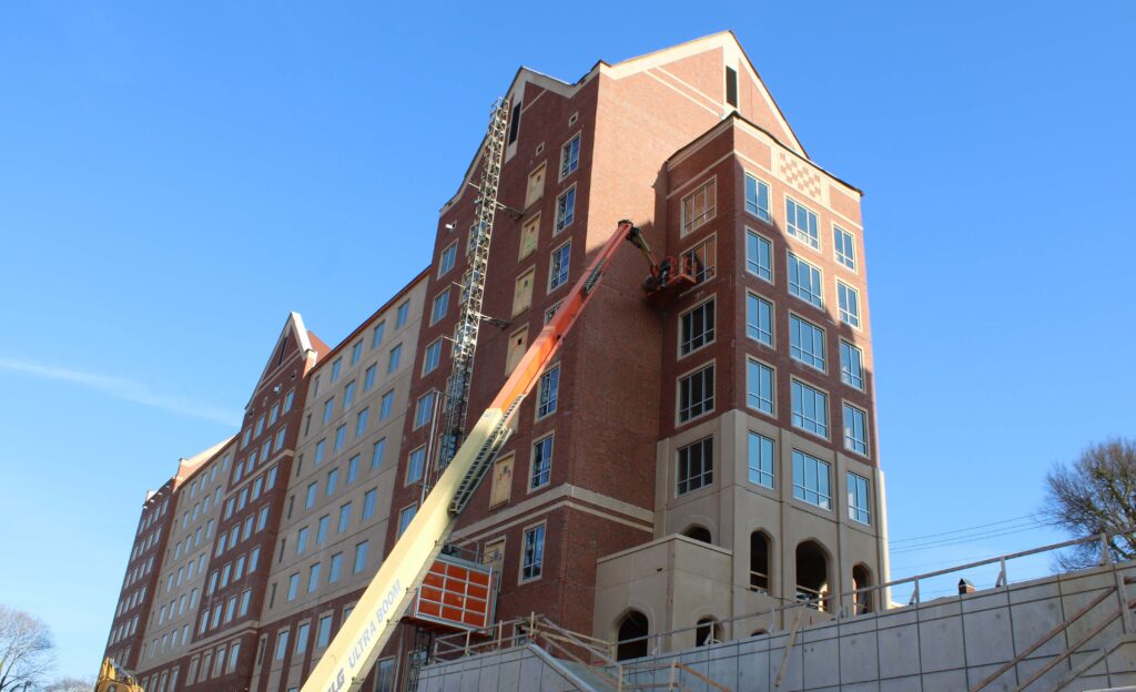 Beacon Hall under construction