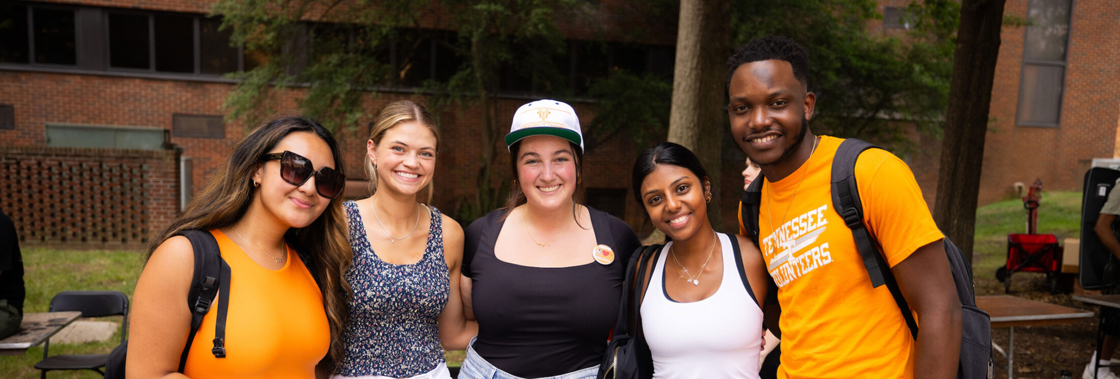 Students pose for a group photo as Center for Student Engagement host their annual Student Engagement Fair