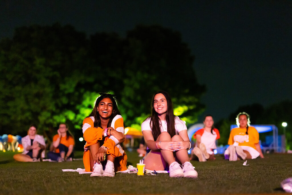 Students enjoy a concert during the 20th Anniversary of Volapalooza in Circle Park.