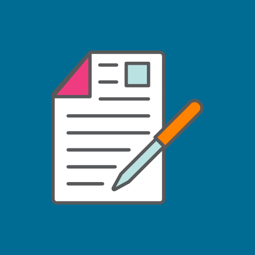 graphic of a pen and paper