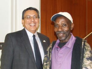 Ray Harris with Associate Vice Chancellor for Student Life Frank Cuevas.