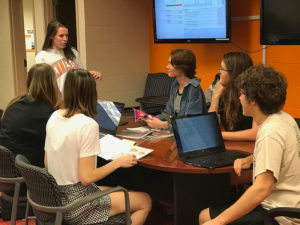 Students at an Editorial Meeting for the Daily Beacon