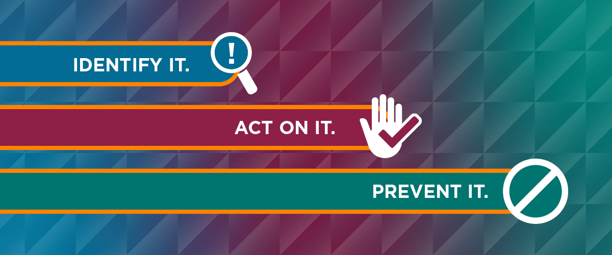 Identify, Act and Prevent Hazing banner graphic