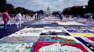 AIDS quilt on the national mall in Washington DC