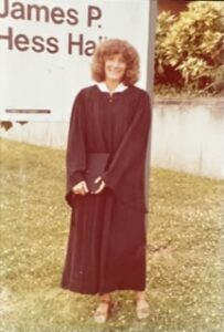 Terrie Ponder in the late 1970s upon graduation