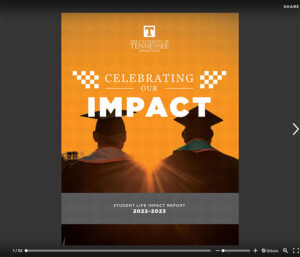 Preview of the cover of the Impact Report as seen on Issuu.com