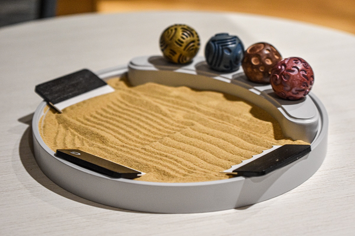 marbles on a board
